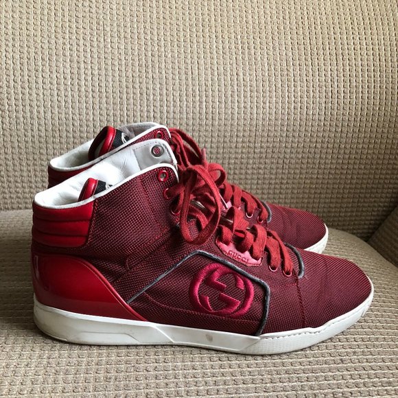 Gucci Men's Red High Tops. - Picture 1 of 14